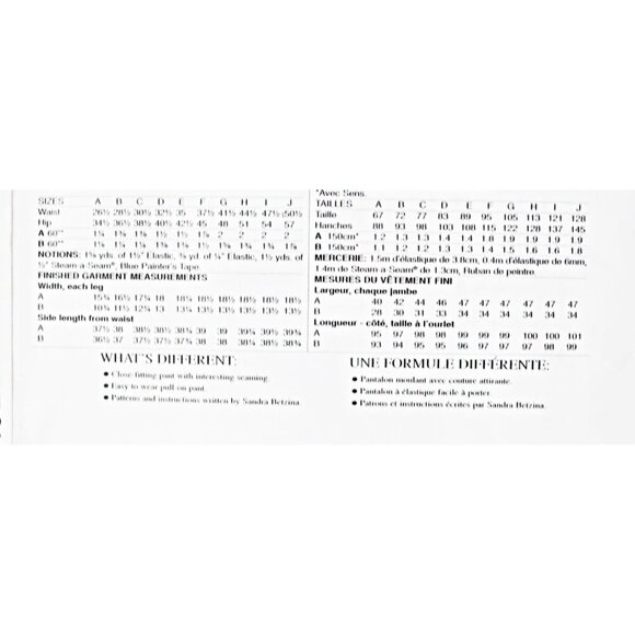 Vogue Sewing Pattern V1411 Stretch Knit Pants Tapered Sandra Betzina All Sizes - Picture 5 of 5